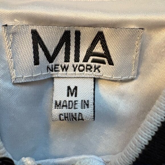 Mia New York Multicolor Sequin Bomber Jacket Girls M Striped Ribbed Trim Zipper - Picture 2 of 3